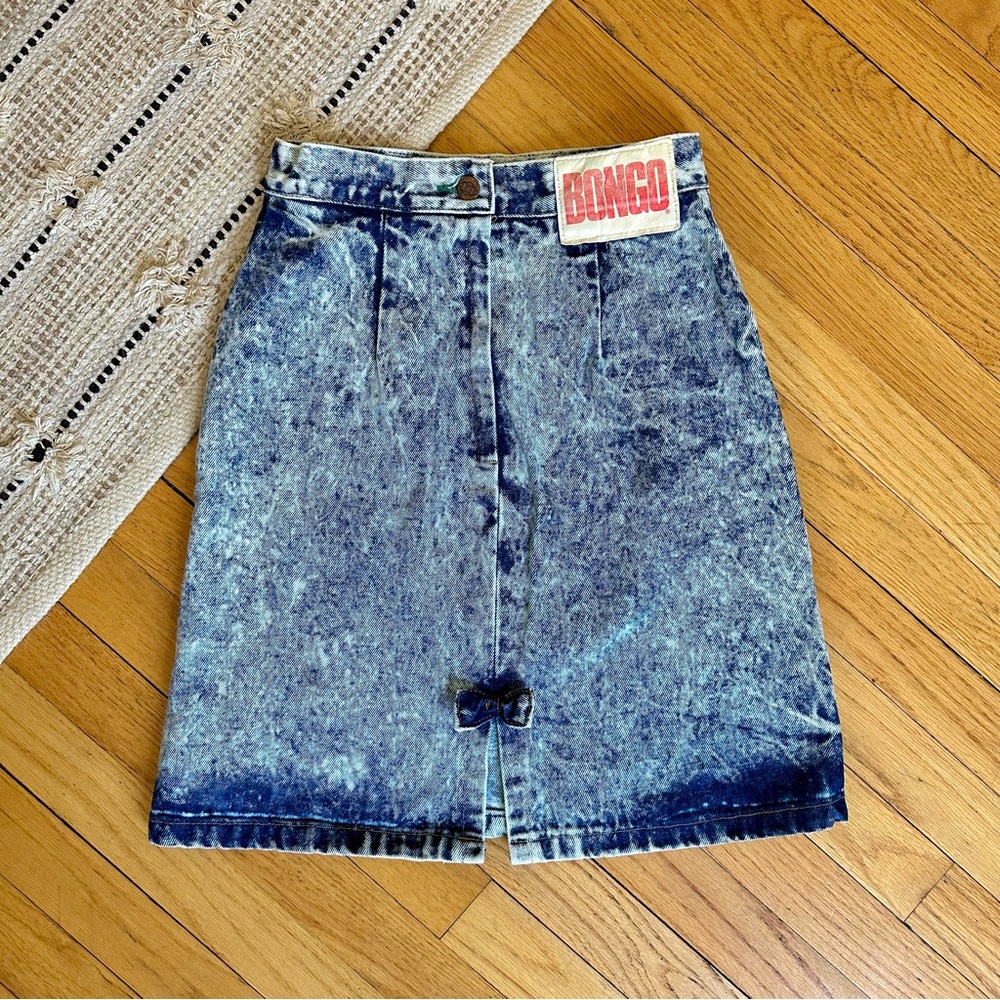 Vintage 80s Bongo jean skirt with bow